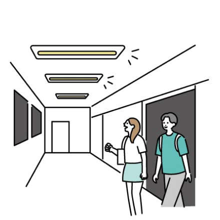 サークル終わり明るい廊下にホッとした