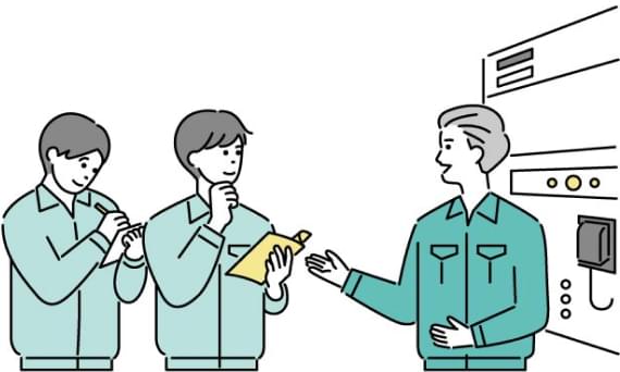 入社後は1ヶ月間の研修からスタート!実機を用いた研修施設も完備